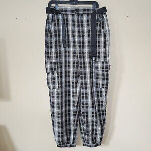 New Look Women's Black Assorted Plaid Joggers SZ XL